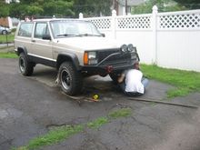 friend trying to remove the bolt we couldnt get off
