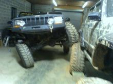 Testing my long arm kit. Those are 42's I'm climbing on and the rear is still on the ground!!!