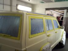 Getting taped up for paint.