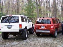 99 XJ next to the wifes 2010 Patriot Limited.