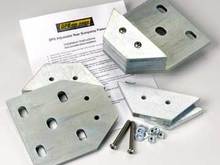 leaf spring top plate with spacers for bump stop