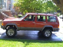lifted 3" with a Rustys add a leaf kit.