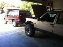 Installing the new tires, new air compressor getting ready for a night out.