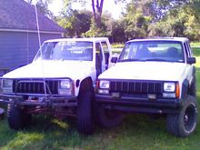my jeeps, the older bigger brother and the younger well built brother haha