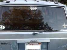 Stickers on back window