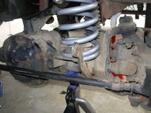 Axle sway bar mount with stud removed.