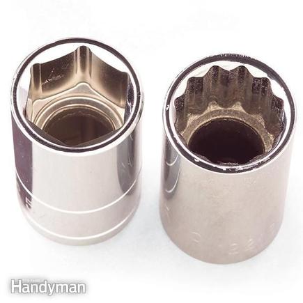 6 point socket (on left) vs. 12 point socket (on right)