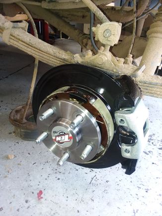 brakes in the process of being installed with new HD shafts