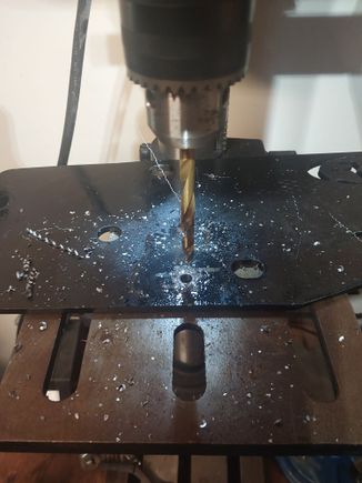 After marking where it bolts up at, I marked and drilled it with the right size drill bit according to the rap chart