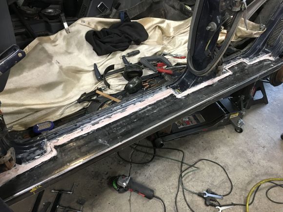 I’m not a body man so I literally used a 60grit flappy to “smooth” it out 😂. Its Gonna get bedlined and hopefully the sill plates will fit up when I’m done 🤞