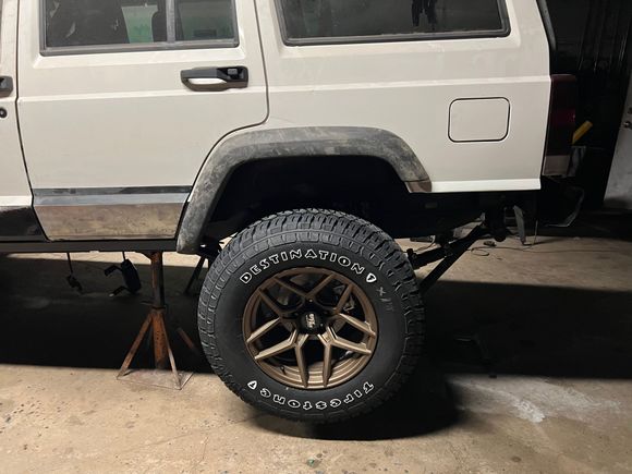 My wheel choice! 
Rocktrix rt105 - 17” with -12 offset 
Firestone Destination X/T - 275 70R 17 