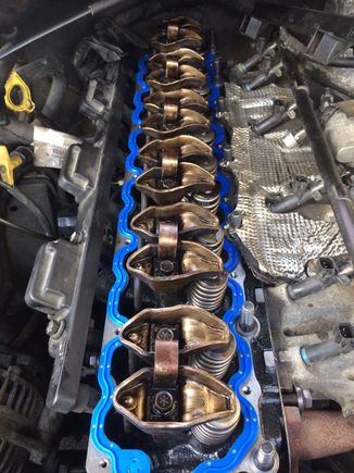 Pushrods & rockers assembled cover gasket installed