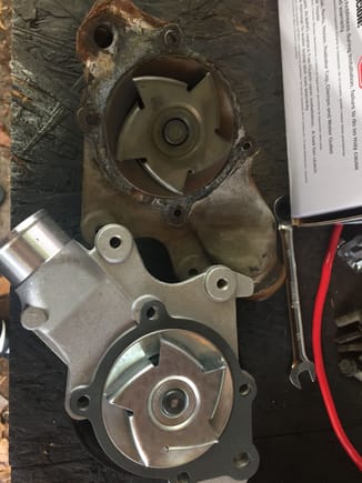 New VS old water pump.