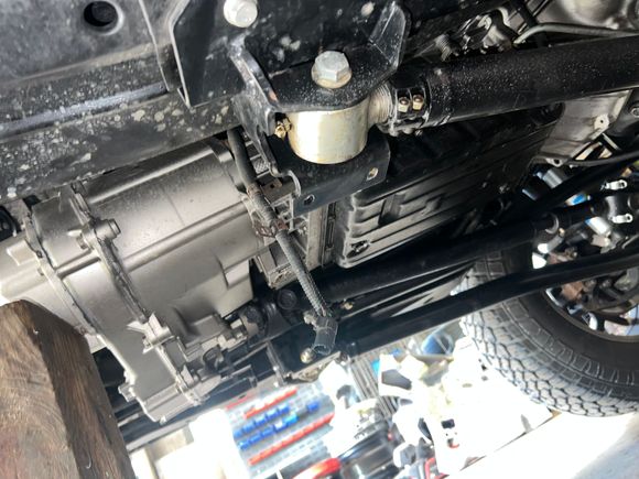 I love that IRO’s long arm design makes the transmission crossmember so easy to drop. 