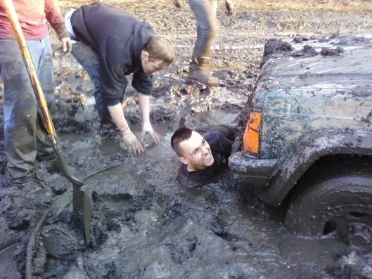 Tyler putting the axle loop on