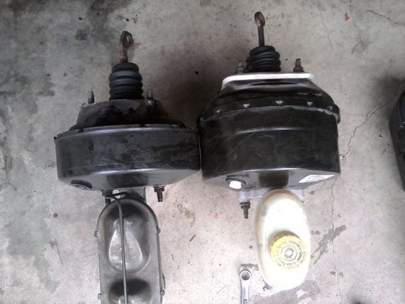 1998 Grand Cherokee Booster next to stock 94 Cherokee Booster