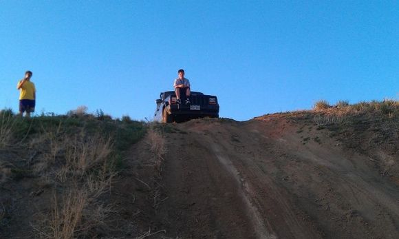 after climbing a steep hill