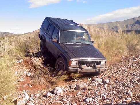beatin up the stock jeep