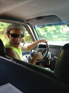 Clownin in the work truck! Where's my Ak? Lol