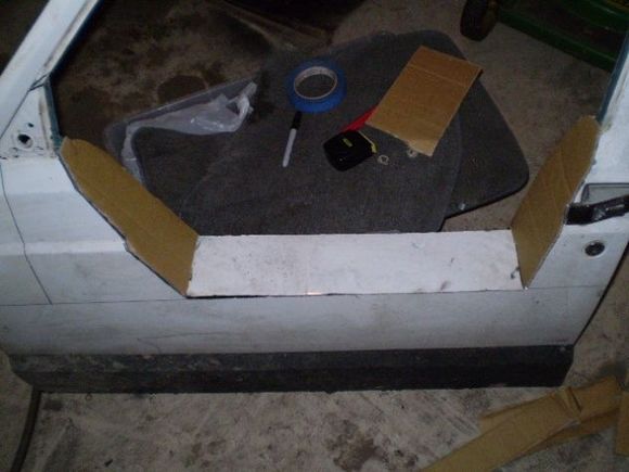 Almost done with half doors, just need to transfer cardboard templates to metal and weld it up