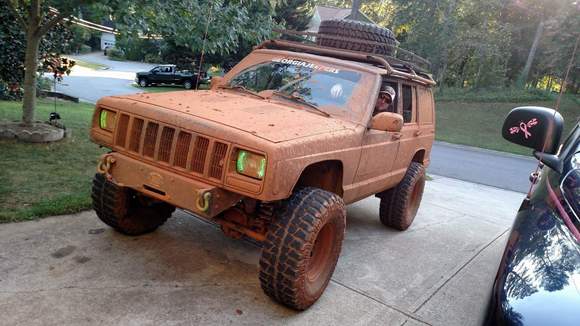 Went mudding again and got the jeep caked!