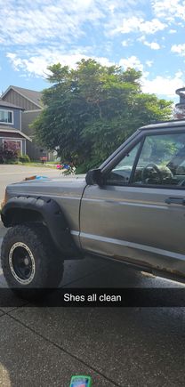 Beginning her restoration.