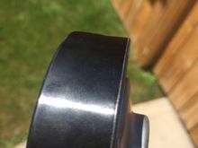 Nice new smooth pulley, the old one has a wear pattern and a ridge on it.