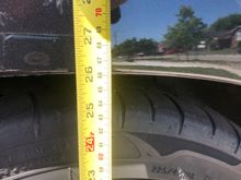 Loaded down to 26 inches at the wheel arch