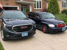 An old I parked out front, Sweetie’s Blue Steel and Oldblue, back in the day! 