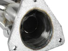 Three bolt flange at the header