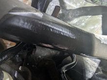 See the wet tube below the fuel filler pipe and that dry tube end above it