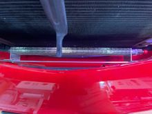 The cooler in place before it was connected to the transmission.