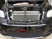 HHR V8 Camaro radiator installed