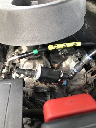 Thi was to far to the solenoid, but you can see the white retainer clip