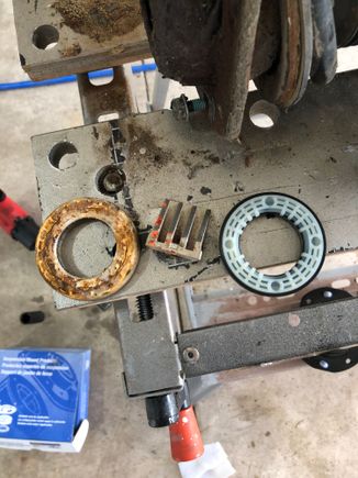 These are the old in the left and new in the right strut bearings , or part#15 in the other link.