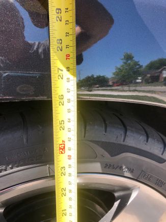 Loaded down to 26 inches at the wheel arch