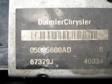 AUX Heater Chrysler part number
