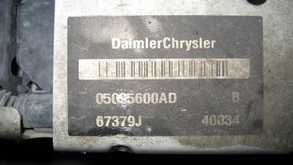 AUX Heater Chrysler part number