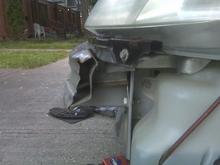 side view of damage
