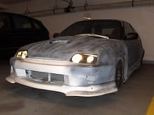 The hood scoop is the one you see on all the Cavoliers, i'm going to add mesh to the front bumper, projector headlight.