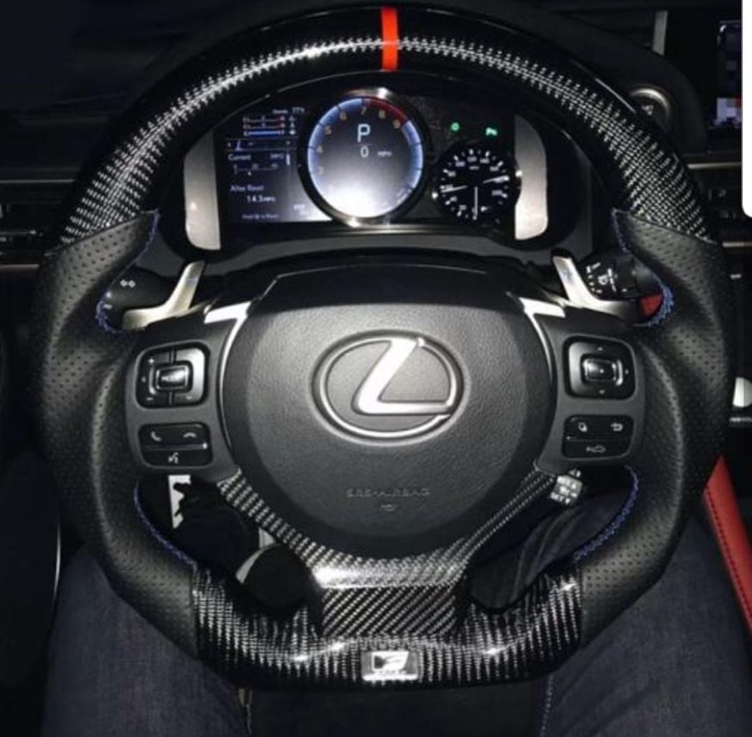 New Product DCTMS Lexus GSF Carbonfiber Flat Bottom Steering Wheel ...