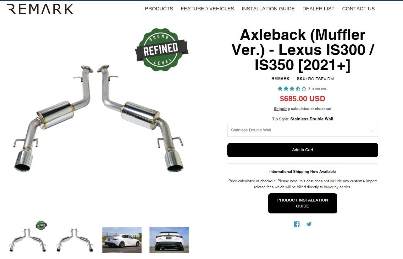 Engine - Exhaust - 21+ Remark Axleback Muffler LA/OC area - Used - -1 to 2025  All Models - Long Beach, CA 90807, United States