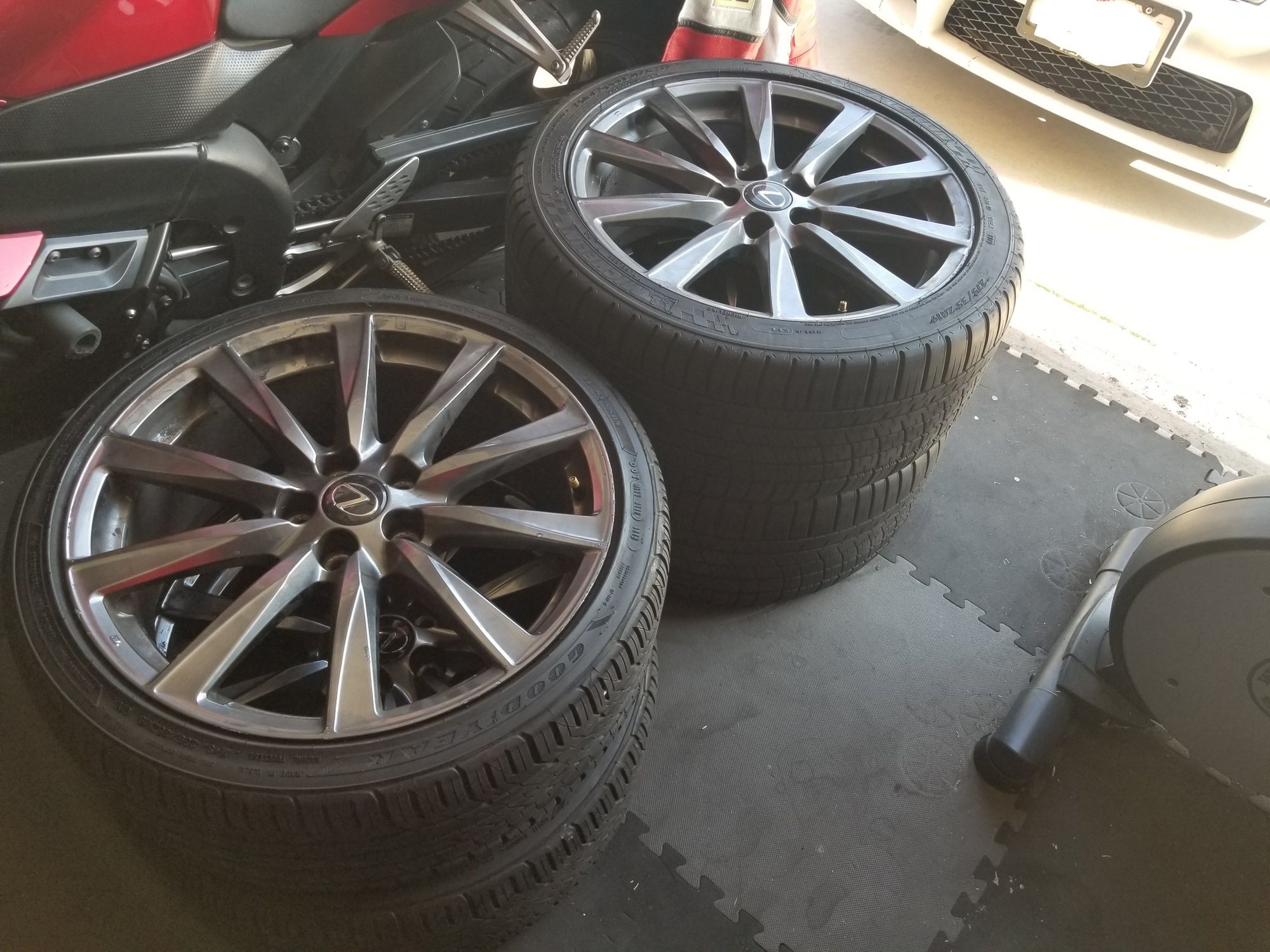 Wheels and Tires/Axles - 2009 Lexus ISF Rims & Tires (19x8)Front & (19x9) Rear - Used - 2008 to 2014 Lexus IS F - Moreno Valley, CA 92551, United States