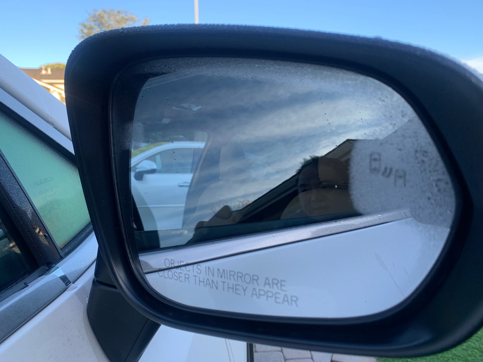 Passenger Side NX350h shows same spot of slow defrost over the blind spot indicator as the NX450h+