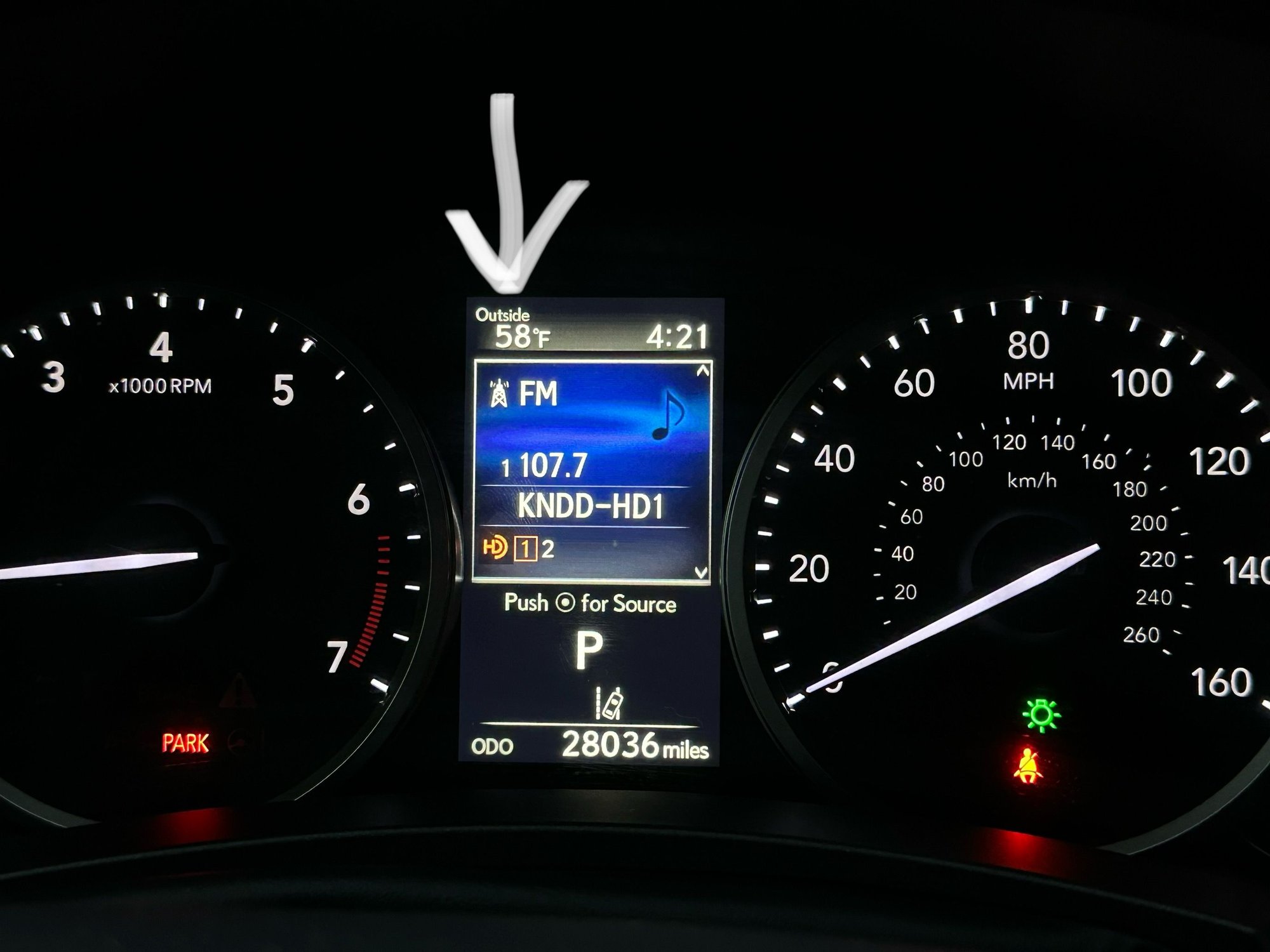 Outside temp displays in F