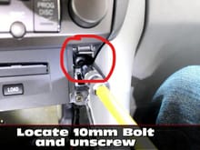 In the video they show the 2x 10mm bolts that hold the CD player to the center console. 