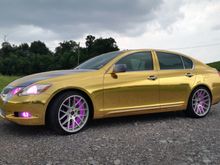 Gold Chrome Wrap  on Giovanna Wheels with Oracle Lighting