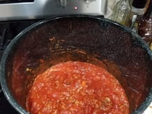 At least the spaghetti sauce came out perfect. :)  meatballs are in the oven.  Took me forever to roll 30 turkey meatballs :p