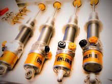 ILX series Öhlins with internal oil reservoirs. Man these things were so pretty!  almost looked too good to install and use. 