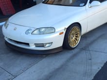 F1r wheels 18x10.5 +22 offset, mk4 supra tein coilovers, had to majorly roll fenders lol